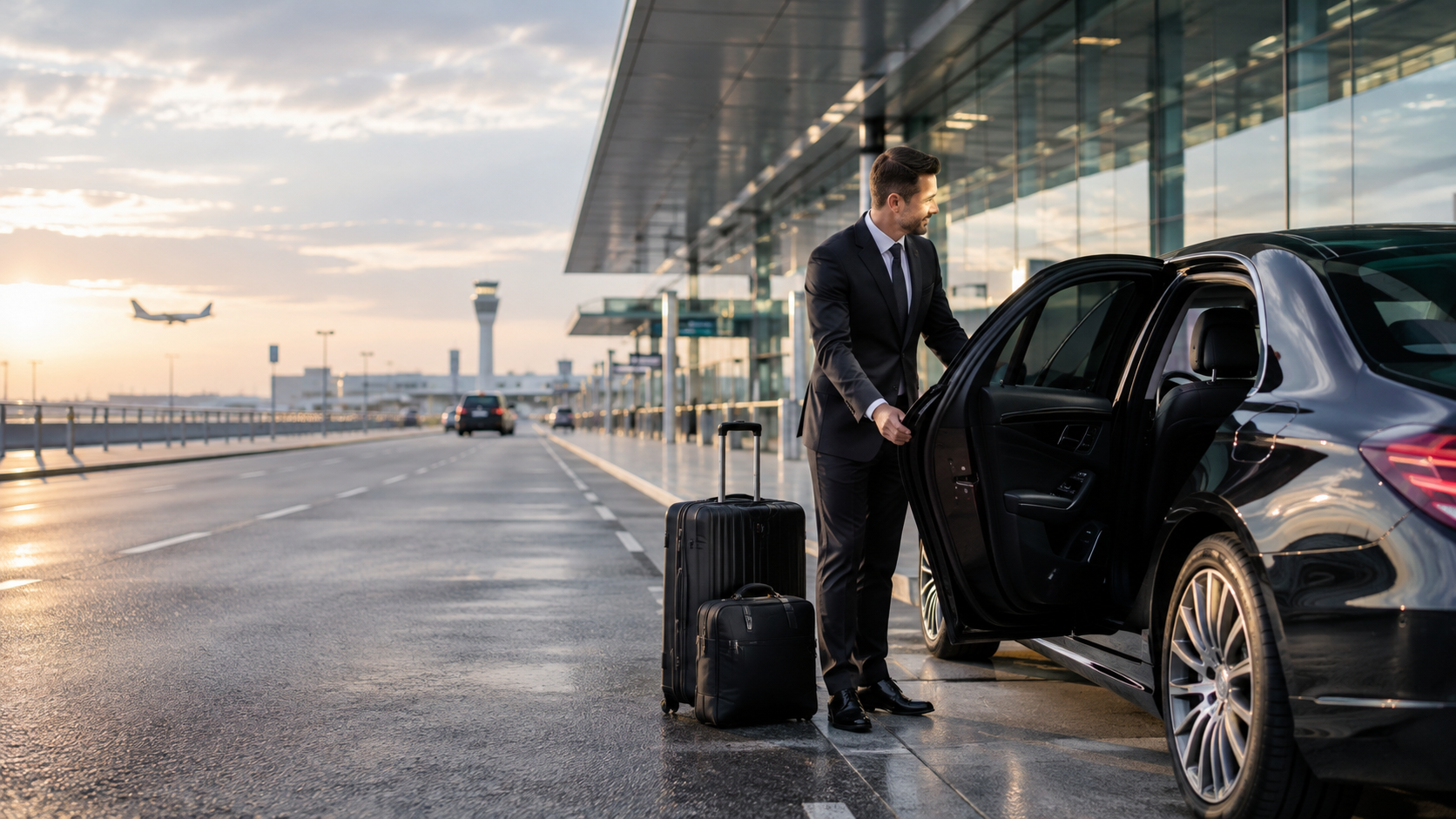 airport-travel Chauffeur welcoming a passenger at the airport